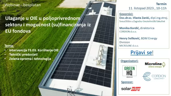 Webinar – Obnovljivi izvori energije u poljoprivredi